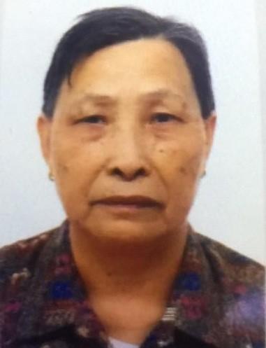 75-year-old woman Wu Ruiya is about 1.6 metres tall, 68 kilograms in weight and of medium build. She has a square face with yellow complexion and short straight white hair. She was last seen wearing a blue shirt, grey trousers and slippers.