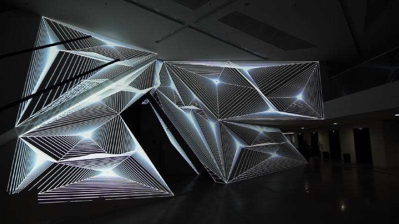 The 2016 Hong Kong-Macau Visual Art Biennale opened in the Beijing Minsheng Art Museum today (September 1). Picture shows the artwork "Animation meets Architecture" by Hong Kong participating artist Tobias Gremmler.