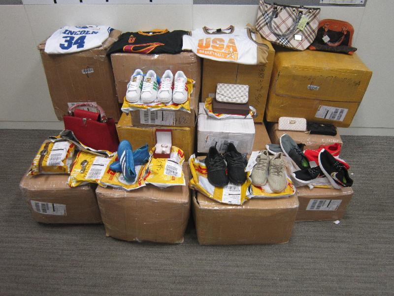 Some of the suspected intellectual property rights infringing goods seized by Hong Kong Customs.