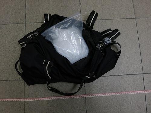 Hong Kong Customs seized suspected methamphetamine at Lok Ma Chau Control Point and Tin Shui Wai on September 23. Photo shows the seized suspected Methamphetamine at Lok Ma Chau Control Point Customs Arrival Hall.
