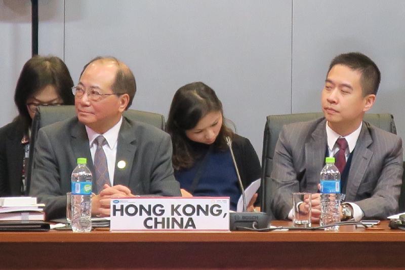 The Secretary for Education, Mr Eddie Ng Hak-kim (left), attends the 6th Asia-Pacific Economic Cooperation Education Ministerial Meeting in Lima, Peru, on October 5 (Lima time).