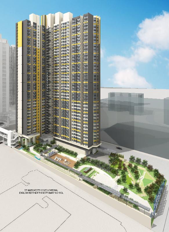 香港房屋委員會在規劃發祥街西項目時盡量優化用地規劃，減少對毗鄰地區通風和景觀的影響。圖為畫家筆下項目的構想圖。