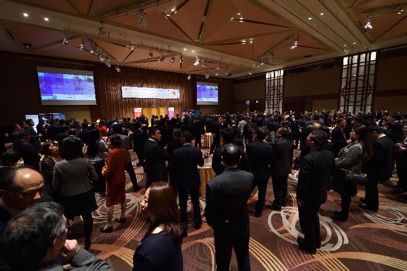Some 500 guests attend a spring reception in Tokyo today (February 9).