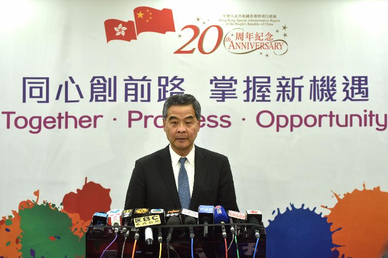 The Chief Executive, Mr C Y Leung, meets the media today (March 5) before concluding his visit to Beijing.