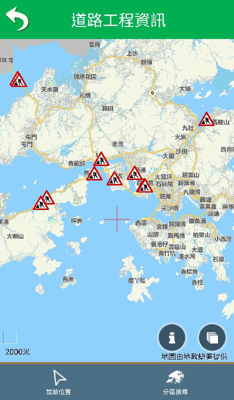 運輸署今日（四月二十一日）宣布，已推出「香港行車易」流動應用程式的更新版本，新增「道路工程資訊」。首頁顯示路政署在時速限制為七十公里或以上道路進行並涉及封閉行車線的道路保養工程的大約位置。

