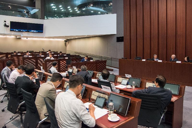 Members of the Legislative Council (LegCo) and Tuen Mun District Council exchange views on matters of mutual concern at the LegCo Complex today (May 29).