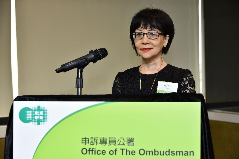 The Office of The Ombudsman held a seminar on the Mandatory Provident Fund System today (June 14). Photo shows The Ombudsman, Ms Connie Lau, delivering her speech at the seminar.