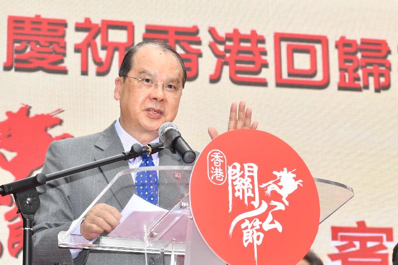 政務司司長張建宗今日（六月二十四日）於香港關公節開幕典禮上致辭。
