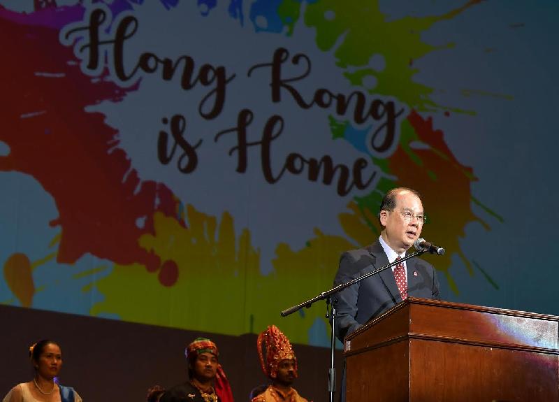Chief Secretary for Administration, Mr Matthew Cheung Kin-chung, speaks at the Opening Ceremony of "Celebrate Colours" Multi-cultural Extravaganza today (June 25).
