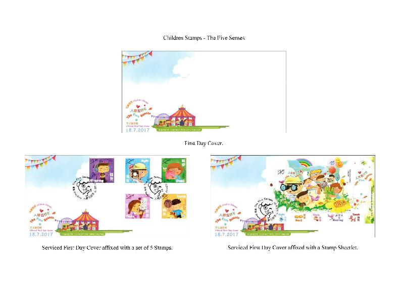 Hongkong Post announced today (July 3) that first day cover and serviced first day covers would be released on the theme of "Children Stamps - The Five Senses".