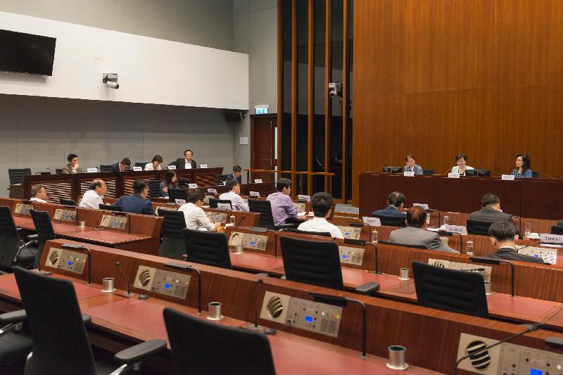 Members of the Legislative Council (LegCo) and Kowloon City District Council exchange views on issues of public concern at a meeting at the LegCo Complex today (July 7). 