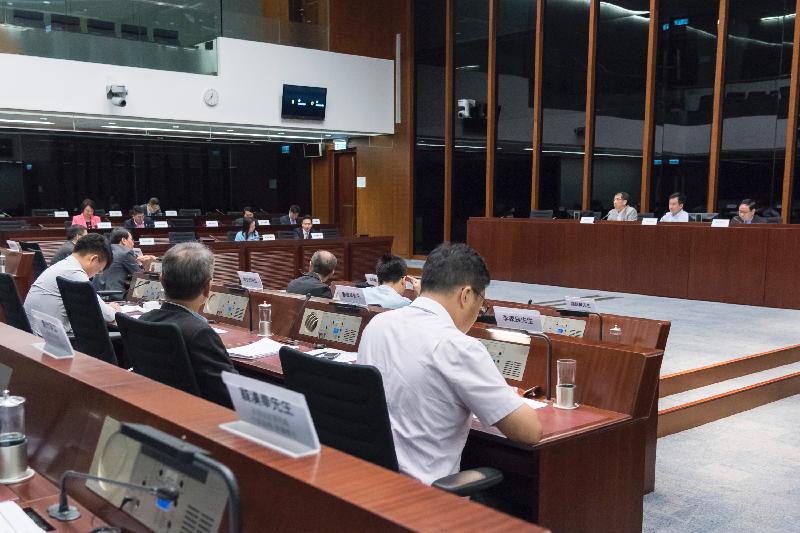 Members of the Legislative Council (LegCo) and Sai Kung District Council exchange views on issues of public concern at a meeting at the LegCo Complex today (July 7).
