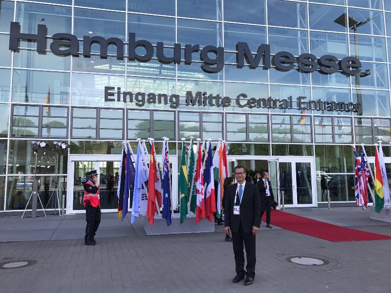 財政司司長陳茂波今日（漢堡時間七月七日）在德國漢堡出席二十國集團領導人峰會。