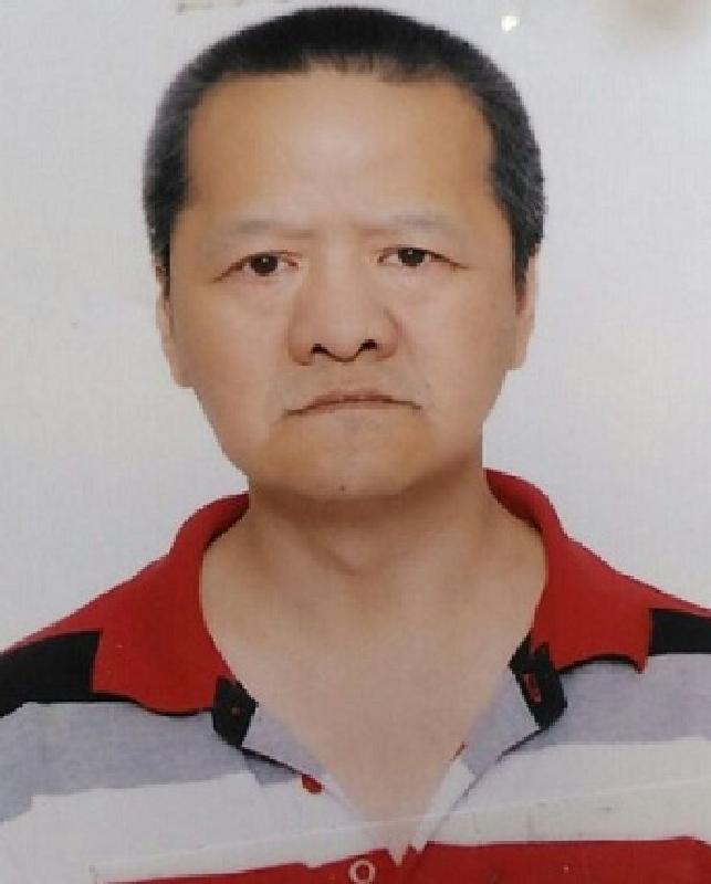 Missing man Yeung Chun-sing, aged 58, is about 1.6 metres tall, 64 kilograms in weight and of medium build. He has a pointed face with yellow complexion and short black hair. He was last seen wearing a black and white striped shirt, black trousers and brown shoes.