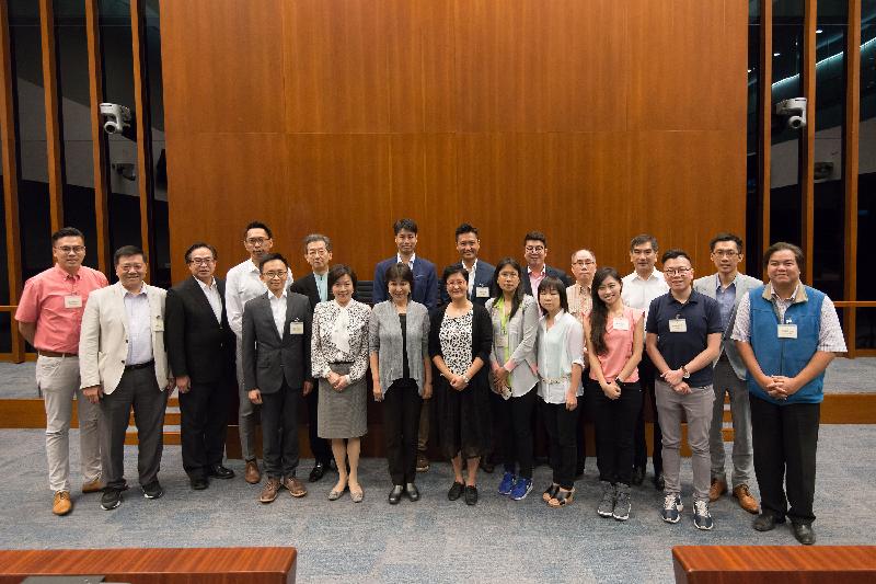 Members of the Legislative Council (LegCo) and Sham Shui Po District Council pictured after the meeting held at the LegCo Complex this morning (July 14).