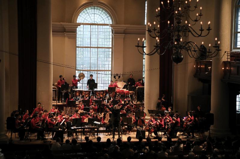 The Combined Youth Orchestra of Hong Kong's Music for Our Young Foundation on stage at St John's Smith Square in London on July 13 (London time).