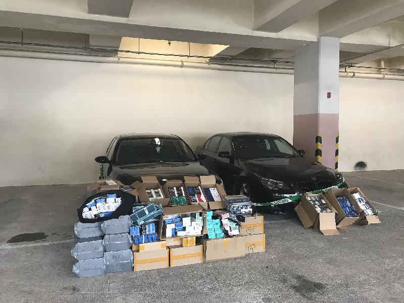 Hong Kong Customs mounted a territory-wide operation to combat illicit cigarettes yesterday (July 18) and today (July 19). A total of about 300 000 suspected illicit cigarettes with an estimated market value of about $750,000 and a duty potential of about $570,000 were seized. Photo shows some of the suspected illicit cigarettes seized.