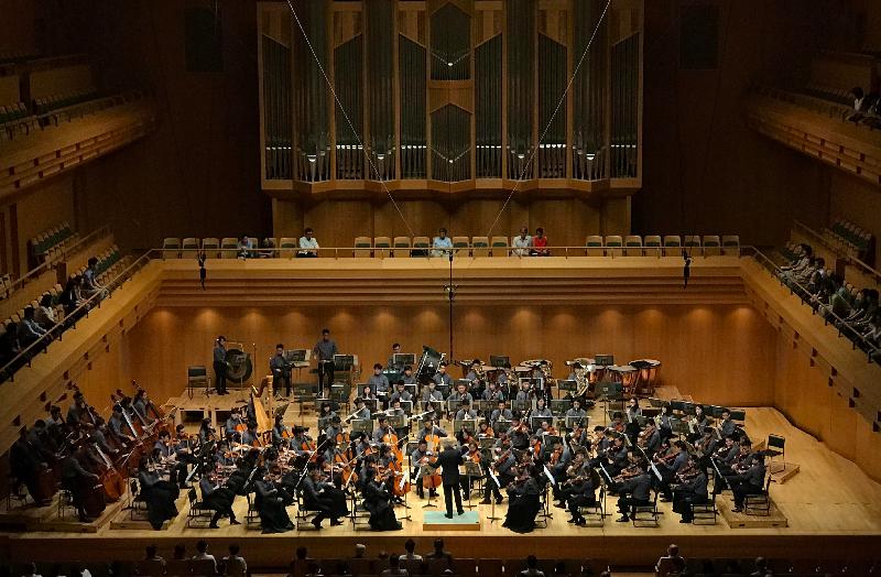 The Asian Youth Orchestra performs a concert at the Tokyo Opera City Concert Hall in Tokyo, Japan, today (July 31).