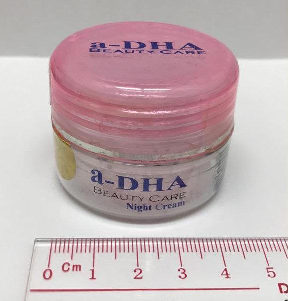 卫生署卫生防护中心今日（八月三日）公布，「a-DHA BEAUTY CARE Night Cream」美顔霜一个样本经化验后证实含过量水银。