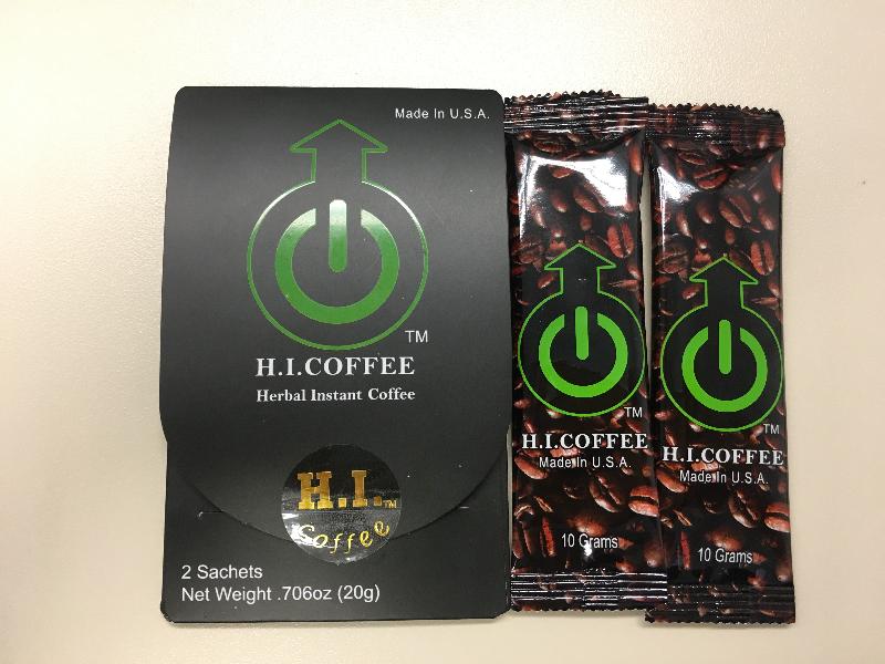 The Department of Health today (August 17) urged the public not to buy or consume a product named "H.I. COFFEE" as it was found to contain an undeclared controlled ingredient.