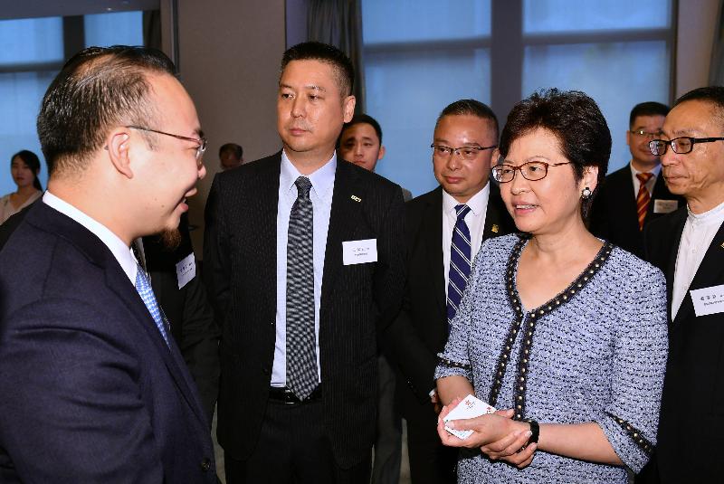 The Chief Executive, Mrs Carrie Lam, today (August 23) in Hangzhou meets Hong Kong people who work, do business and study in Zhejiang Province.
