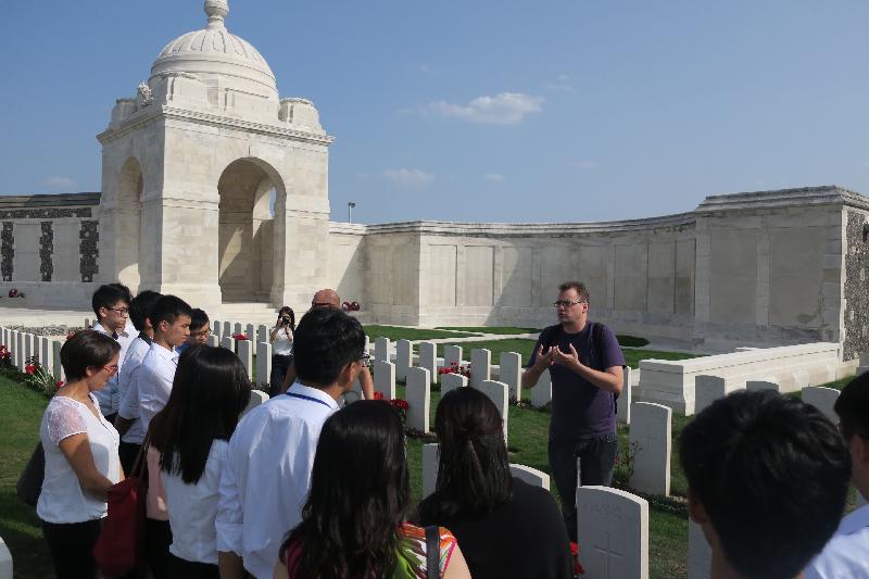 A group of young Hong Kong people participating in the "Walk the Hong Kong Spirit" programme in Belgium visit Tyne Cot near Ieper, Flanders, on August 29. Tyne Cot is the world's largest British and Commonwealth war cemetery, with about 11 960 fallen soldiers buried there.