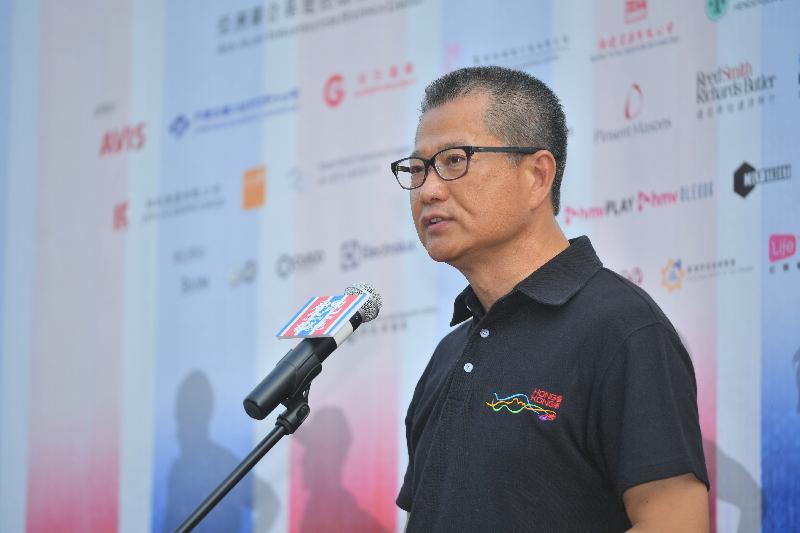 財政司司長陳茂波今日（九月十七日）出席「愛跑‧香港地」起步禮，並在活動上致辭。
