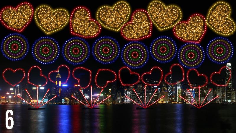 The National Day fireworks display will be held in Victoria Harbour at 9pm on October 1. The display will consist of eight scenes. Photo shows the sixth scene, "Love in Hong Kong".