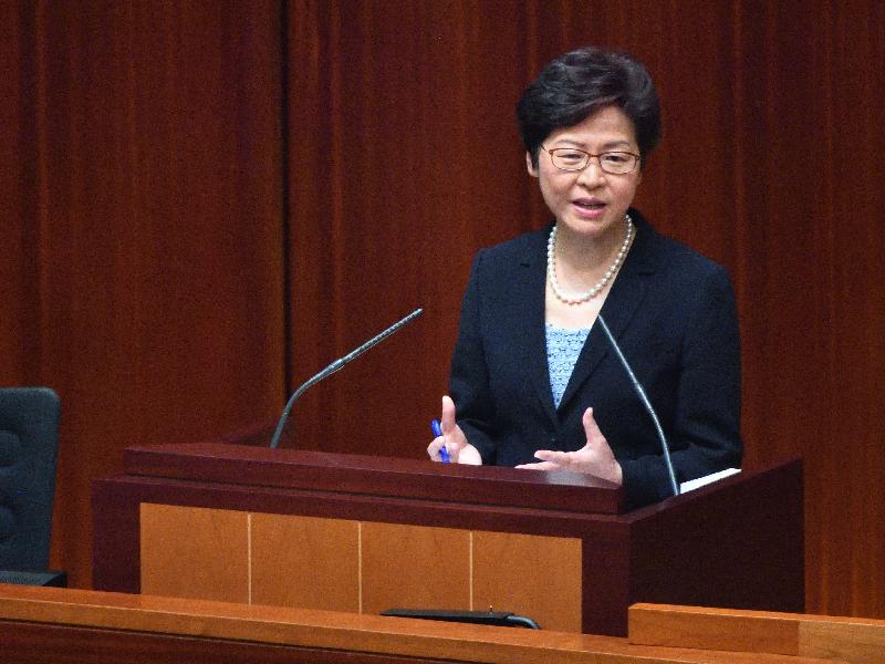 行政長官林鄭月娥今日（十月十二日）在立法會出席《行政長官2017年施政報告》答問會。