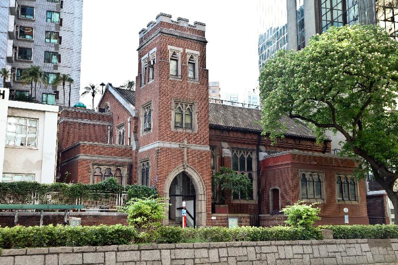 The Government today (October 13) announced that the Antiquities Authority (i.e. the Secretary for Development) has declared Tung Lin Kok Yuen in Happy Valley, Kowloon Union Church in Yau Ma Tei and the Yeung Hau Temple in Tai O as monuments under the Antiquities and Monuments Ordinance. Photo shows the front elevation of Kowloon Union Church.