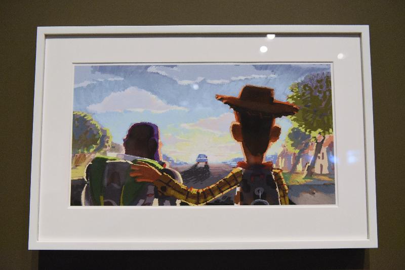 The opening ceremony of "Pixar 30 Years of Animation: Hong Kong Celebration of Friendship and Family" exhibition was held today (November 17) at the Hong Kong Heritage Museum. Picture shows a digital painting of "Toy Story 3" (2010).
