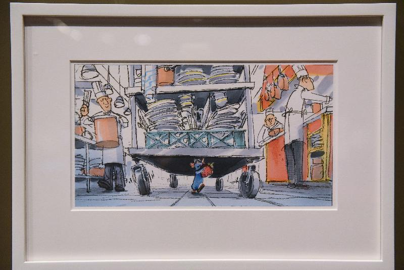The opening ceremony of "Pixar 30 Years of Animation: Hong Kong Celebration of Friendship and Family" exhibition was held today (November 17) at the Hong Kong Heritage Museum. Picture shows a digital painting of "Ratatouille" (2007).
