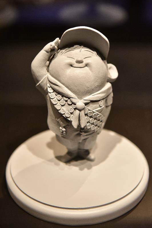The opening ceremony of "Pixar 30 Years of Animation: Hong Kong Celebration of Friendship and Family" exhibition was held today (November 17) at the Hong Kong Heritage Museum. Picture shows a sculpture of Russell in "Up" (2009).