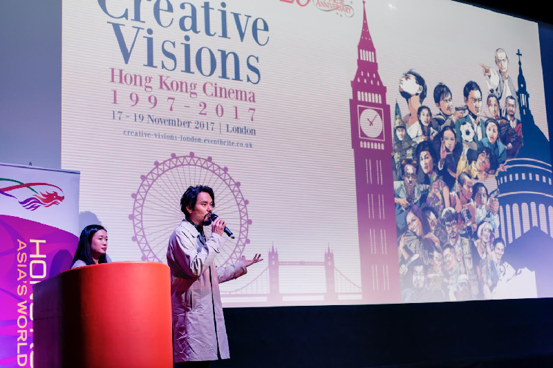 "Creative Visions: Hong Kong Cinema 1997-2017" film festival in London opened with the European première of Wilson Yip's film "Paradox". Photo shows the film's star, actor and producer Gordon Lam speaking at the Q&A session after the screening of the film on November 17 (London time). The film festival was supported by the London ETO and formed part of its programme of events to mark the 20th anniversary of the establishment of the Hong Kong Special Administrative Region.


