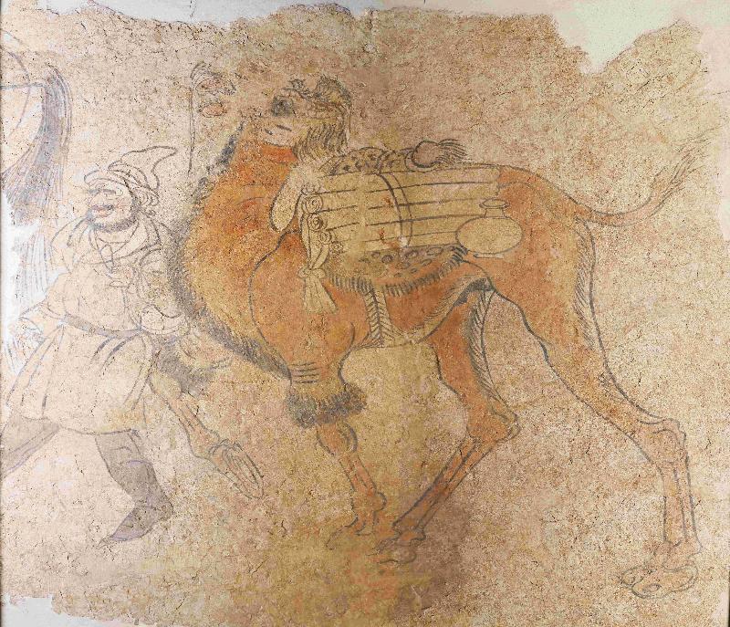 The "Miles upon Miles: World Heritage along the Silk Road" exhibition will be held at the Special Exhibition Gallery and the 1/F Main Lobby of the Hong Kong Museum of History from November 29 to March 5, 2018. Picture shows one of the highlight exhibits - a mural of a camel and a Central Asian cameleer from the Tang dynasty - from the collection of the Luoyang Ancient Art Museum.