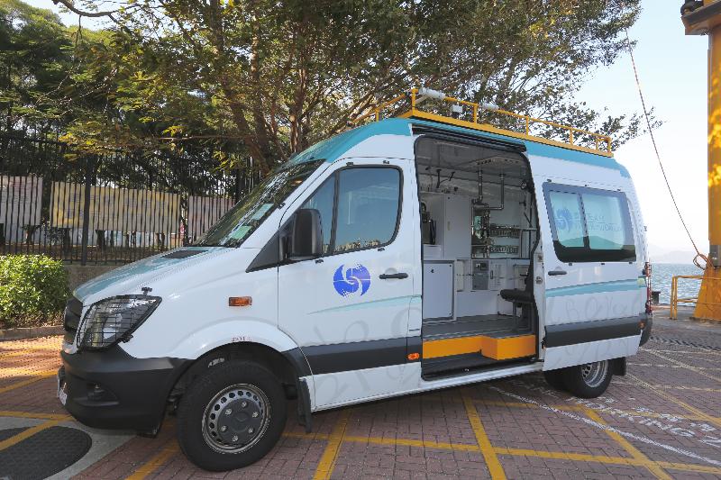 The Hong Kong Observatory deploys radiological survey vehicles to collect samples for emergency radiological surveys and radiation data collection during the inter-departmental exercise "Checkerboard II" today (December 20). 