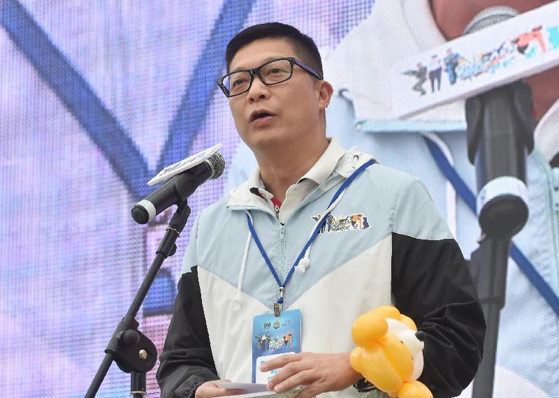 警务处行动处处长邓炳强今日（一月二十八日）于「单手掌上压挑战」启动礼上致辞。
