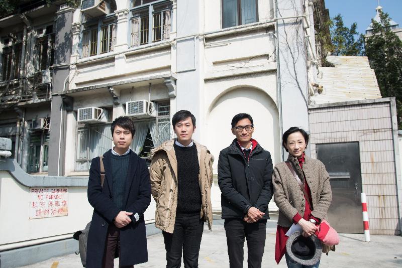 Members of the Legislative Council visited the Hong Kong Sheng Kung Hui (HKSKH) Compound in Central today (February 6) to follow up on a case about the proposed construction of a private hospital by HKSKH on the original site of the Hong Kong Central Hospital. Photo shows (from left) Mr Kwong Chun-yu, Dr Cheng Chung-tai, Mr Chu Hoi-dick and Ms Tanya Chan outside the Church Guest House of HKSKH at Upper Albert Road in Central.