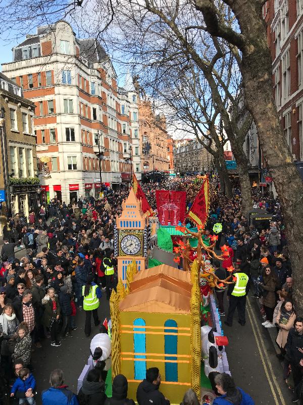 The Hong Kong Economic and Trade Office, London participated in London Chinatown Chinese New Year celebration, which included a Chinese New Year Parade, on February 18 (London time).