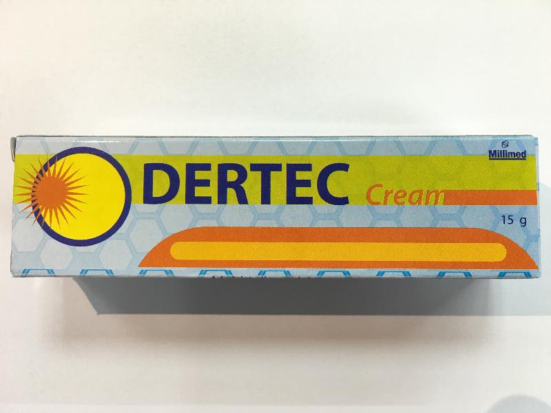 衞生署今日（三月八日）同意持牌藥物批發商必成（香港）有限公司因品質問題，從市面回收所有批次的Dertec Cream（註冊編號：HK-62290）。