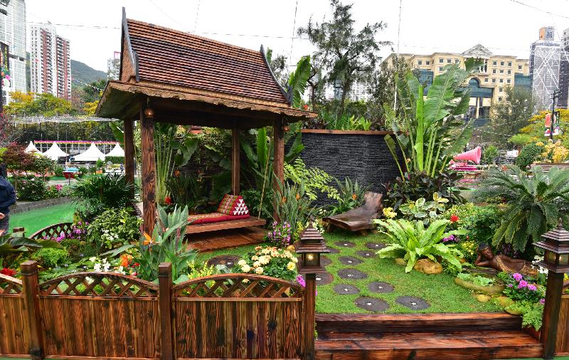 The winners of the plant exhibit competition, which is one of the major activities of the Hong Kong Flower Show, were announced today (March 17). Photo shows the winning garden plot of the Leisure and Cultural Services Department Oriental Style Garden Plot Competition.