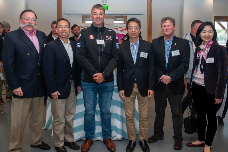 Pictured from left, the Mayor of Newport, Henry F Winthrop; the Mayor of Cranston, Mr Allan Fung; skipper of Team Sun Hung Kai/Scallywag David Witt; the Commissioner for Economic and Trade Affairs, USA, Mr Clement Leung; the Executive Director of Sail Newport, Mr Brad Read, and the Director of Hong Kong Economic and Trade Office in New York (HKETONY), Ms Joanne Chu, attend the welcome reception hosted by HKETONY on May 13 (Newport, Rhode Island time).