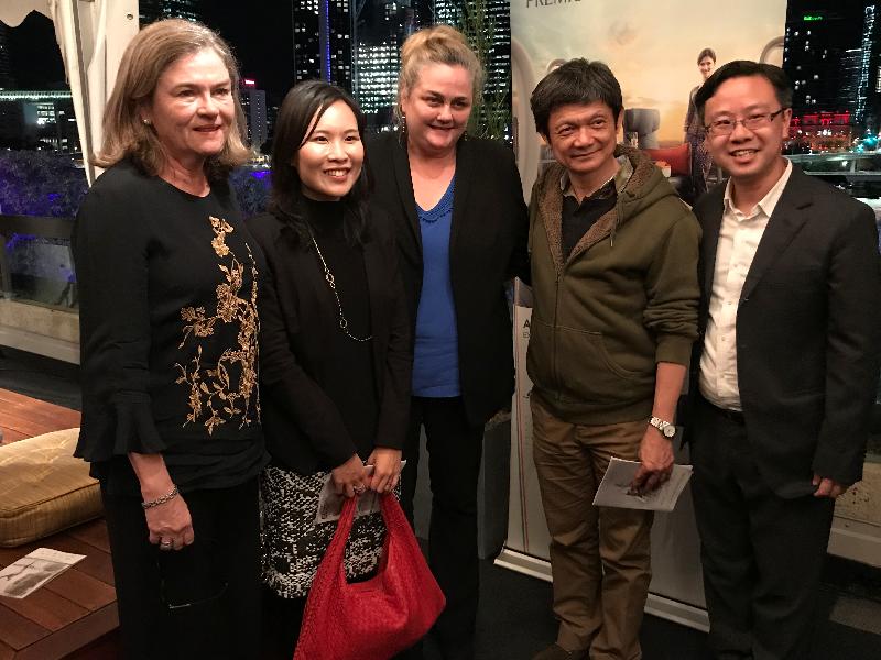 Photo shows (from left) the Chairman of Expressions Dance Company, Ms Marian Gibney; the Deputy Director of the Hong Kong Economic and Trade Office, Sydney, Ms Winnie Chan; the Artistic Director of Expressions Dance Company, Ms Natalie Weir; the Founder and Artistic Director of City Contemporary Dance Company (CCDC), Mr Willy Tsao; and the Managing Director of CCDC, Mr Raymond Wong, at the post-performance reception of "4Seasons" at the Queensland Performing Arts Centre in Brisbane on June 14.