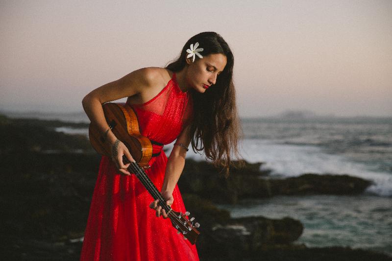 Hawaiian ukulele masters Herb Ohta Jr, Taimane and Chris Kamaka will perform together for the first time this July at the "Ukulele Ohana Jam" concert. Photo shows Taimane, who will be joined by her band to perform a variety of songs in the concert.