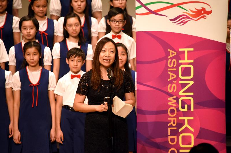 The Hong Kong Economic and Trade Office, London (London ETO) promoted Hong Kong's thriving arts and cultural life by co-presenting a concert with the Hong Kong Children's Choir at the Finlandia Chamber Music Hall in Helsinki, Finland, on August 6 (Helsinki time). Speaking at the opening of the concert, the Director-General of the London ETO, Ms Priscilla To, welcomed the choir and talked about the closer collaboration between Hong Kong and Finland.
