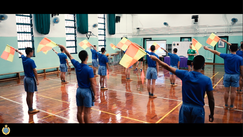 The Correctional Services Department today (August 15) released a video entitled "Learn from a Referee to Judge Right or Wrong". Picture shows the Hong Kong Football Association holding the Football Referee Training elementary course for young persons in custody in Pik Uk Correctional Institution.