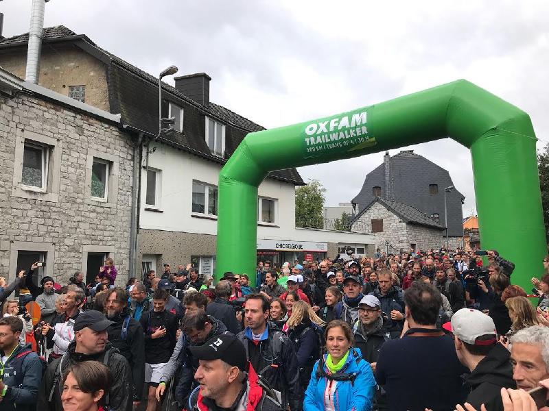 The Hong Kong Economic and Trade Office in Brussels has supported Oxfam Trailwalker in Belgium for the fourth consecutive year, with the latest event held by Oxfam Solidarity Belgium on August 25 and 26. Photo shows the participants starting their hike.