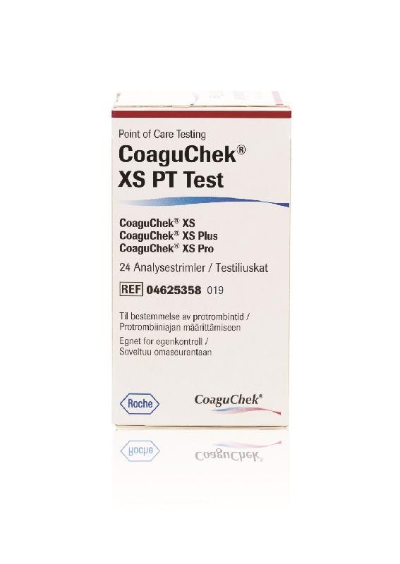 The Department of Health today (August 28) drew public attention to a safety alert issued by local supplier Roche Diagnostics (Hong Kong) Limited concerning specific lots of its blood coagulation test strips. Picture shows one of the affected test strips CoaguChek XS PT Test. 