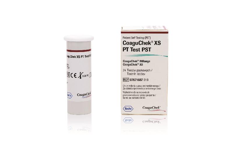 The Department of Health today (August 28) drew public attention to a safety alert issued by local supplier Roche Diagnostics (Hong Kong) Limited concerning specific lots of its blood coagulation test strips. Picture shows one of the affected test strips CoaguChek XS PT PST Test.