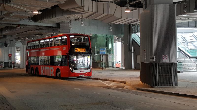 西九龙站巴士总站本星期日（九月十六日）启用，以代替佐敦渡华路临时巴士总站。图示西九龙站巴士总站。